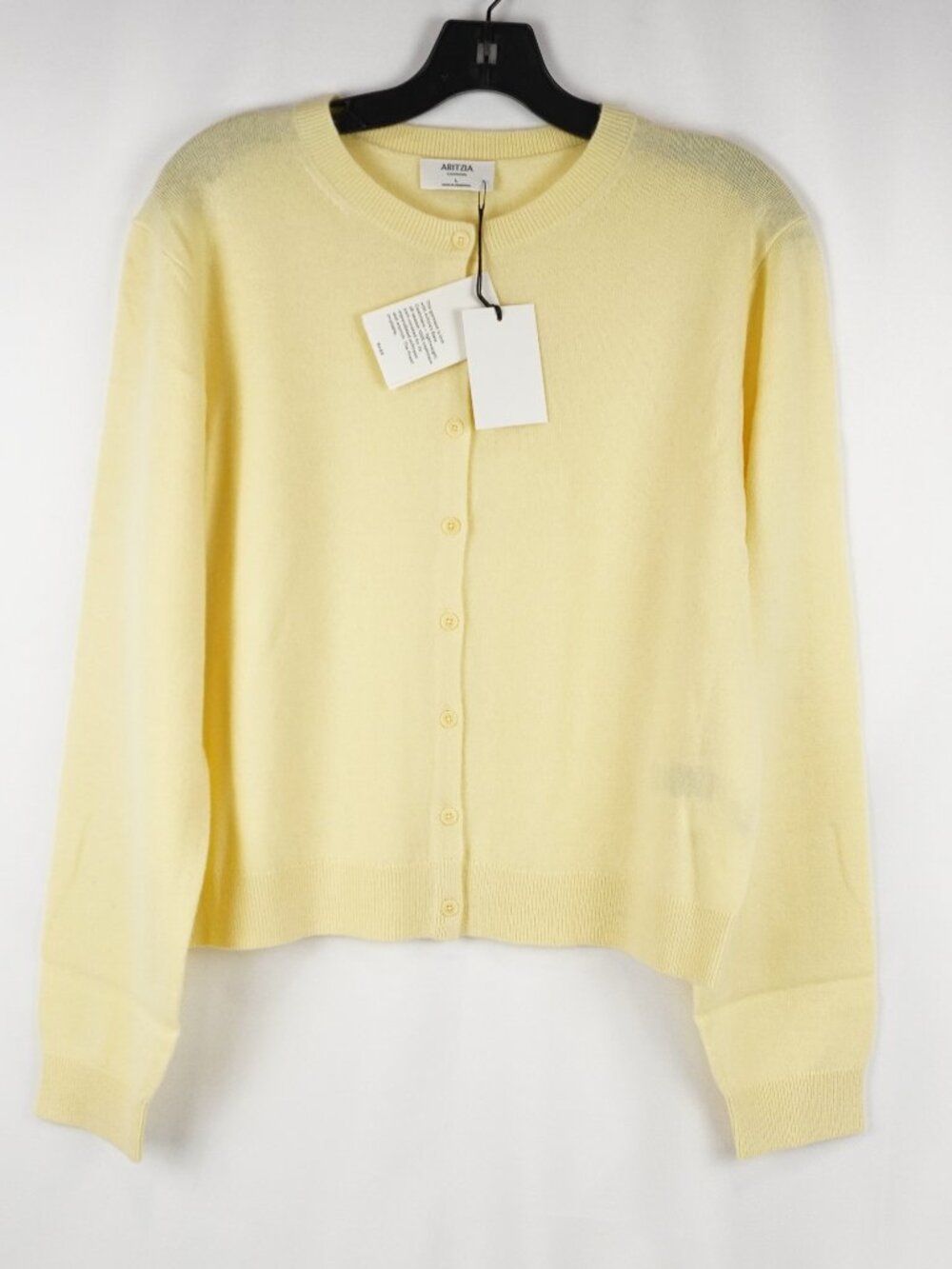 Aritzia Soft Pale Yellow Button-Up Knit Cardigan